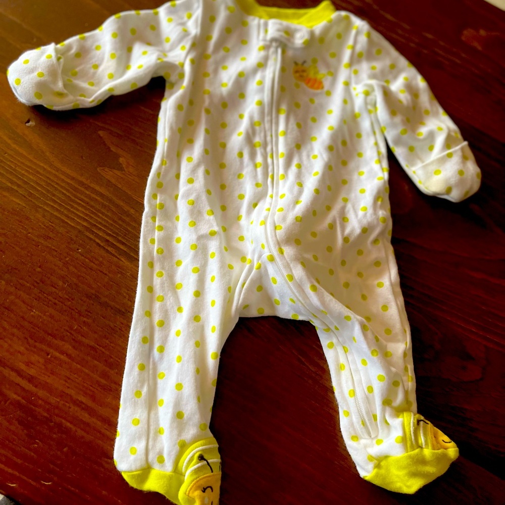 Carter's White and Yellow Polka Dot Footie. MUST BUNDLE